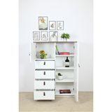  HAPPY FURNITURE , Tủ lưu trữ 5 ngăn 1 cửa mở - NOMIA , TCM_035 , 90cm x 35cm x 120cm 