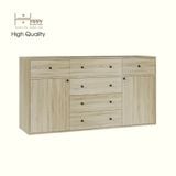  HAPPY FURNITURE , ZACY - Tủ lưu trữ 6 ngăn kéo 2 cửa mở, THK_219 , 160cm x 40cm x 82cm DxRxC, Sản phẩm phổ thông 
