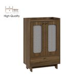  HAPPY FURNITURE , Tủ giày 2 cánh mây - MEYDAN , TCM_055 , 65cm x 34cm x 100cm 