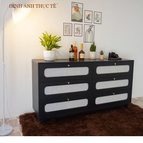  HAPPY FURNITURE , Tủ đựng đồ 3 tầng 6 ngăn kéo - MEYDAN, THK_079 , 160cm x 45cm x 86cm 