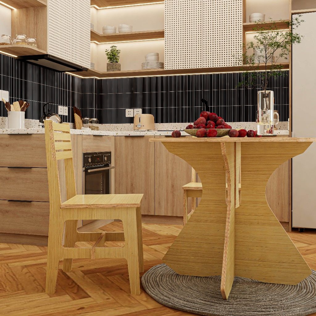  HAPPY FURNITURE , Gỗ tự nhiên , Ghế đơn gỗ Plywood - AIDAN , GHE_006 , 40x47x86cm ( DxRxC) 
