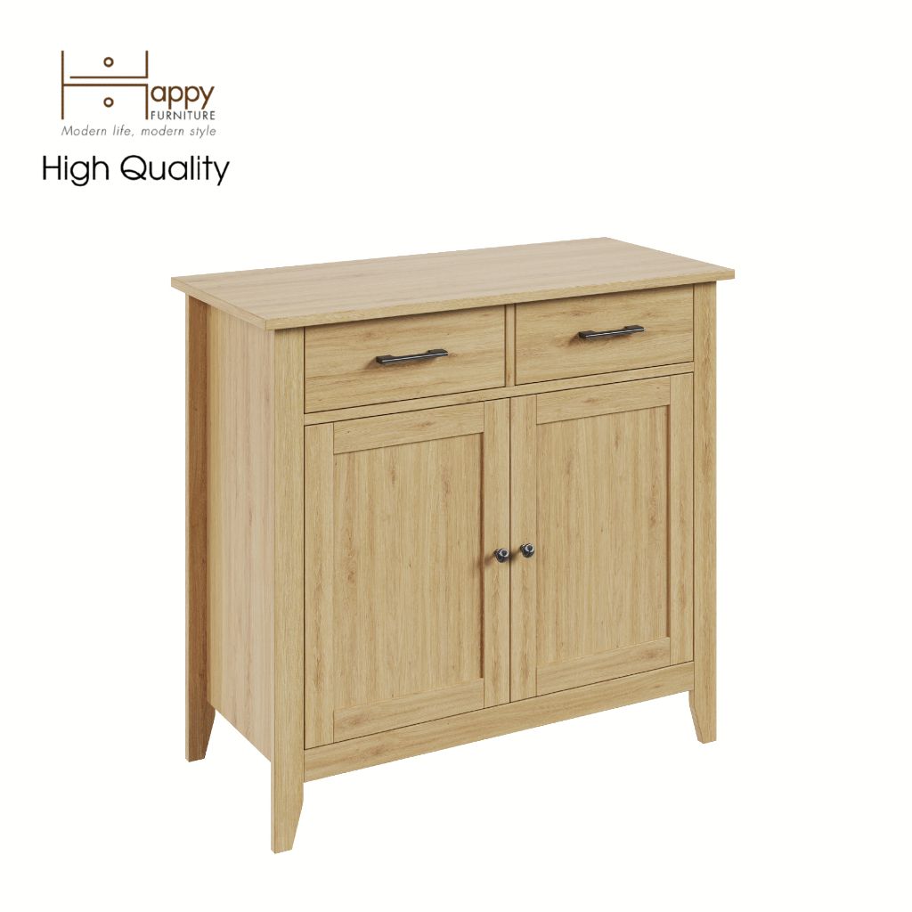  HAPPY FURNITURE , Tủ đựng đồ 2 ngăn kéo 2 cửa mở - CANA , THK_001 , 91cm x 40cm x 84cm 