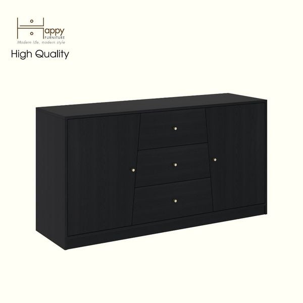  HAPPY FURNITURE , Tủ lưu trữ 3 ngăn kéo 2 cửa mở - DALEY ,TLT_076 , 150cm x 45cm x 78cm DxRxC 