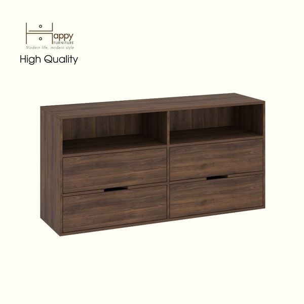  HAPPY FURNITURE , Tủ lưu trữ 4 ngăn kéo - LAYLA , THK_330 , 140cm x 40cm x 70cm DxRxC 