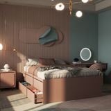  HAPPY FURNITURE , Giường ngủ 4 ngăn kéo - SWEETY , GNG_077 GNG_078 GNG_079 GNG_080 , 203x54cm, dài x cao 