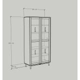 HAPPY FURNITURE , Kệ sách 6 tầng cửa kính chân sắt - CATY , KSA_021 , 90cm x 39cm x 180cm 