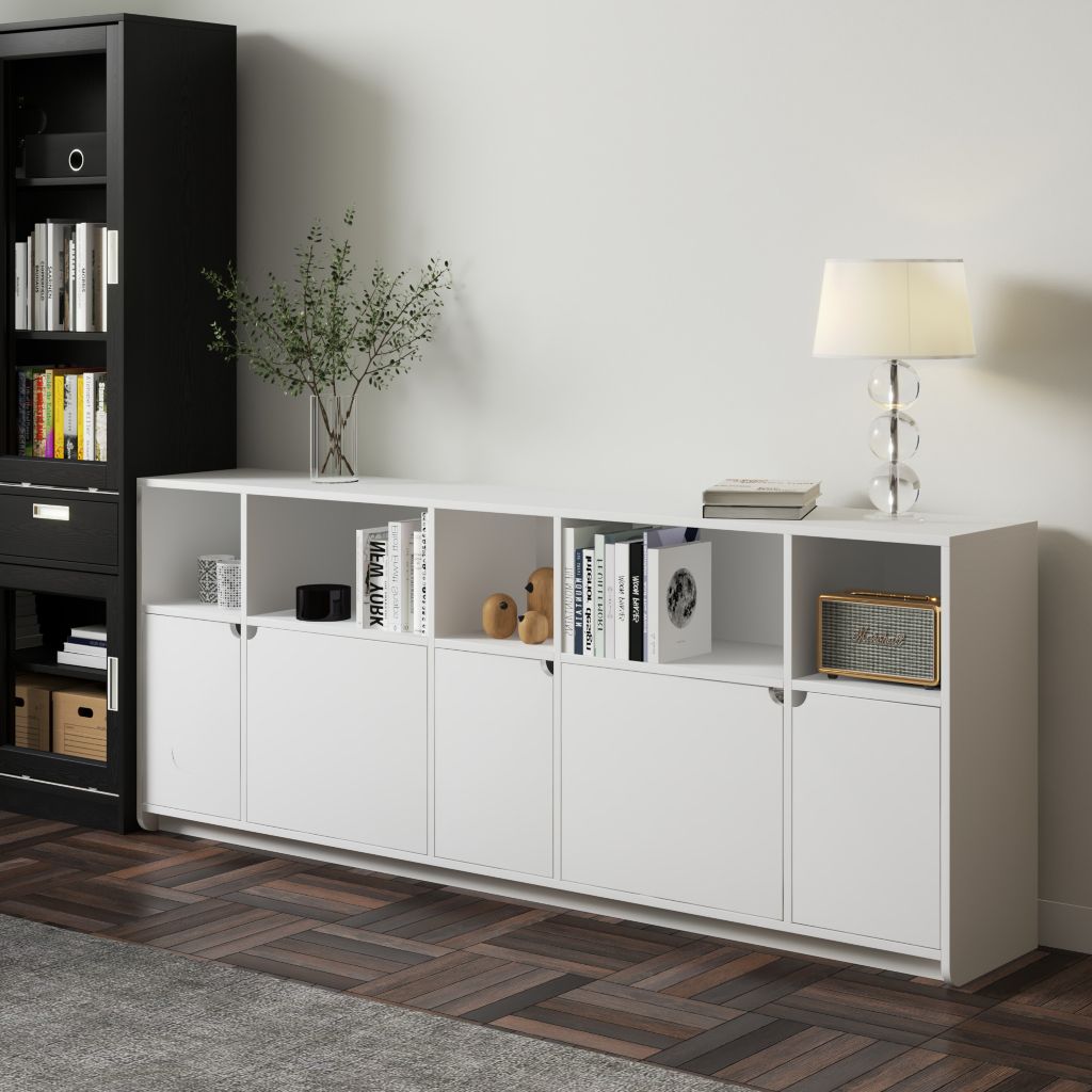  HAPPY FURNITURE , Tủ lưu trữ 5 cửa mở - CIRCLE , TCM_071 , 200cm x 34cm x 78cm 