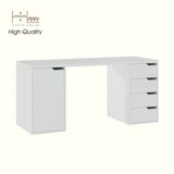  HAPPY FURNITURE , Bàn làm việc 4 ngăn kéo 1 cửa mở - ASO, BAN_150 , 160cm x 59cm x 75cm DxRxC 