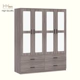  HAPPY FURNITURE , Tủ quần áo 4 ngăn kéo 4 cửa mở - TASY ,TCM_267 , 160cm x 54cm x 200cm DxRxC 