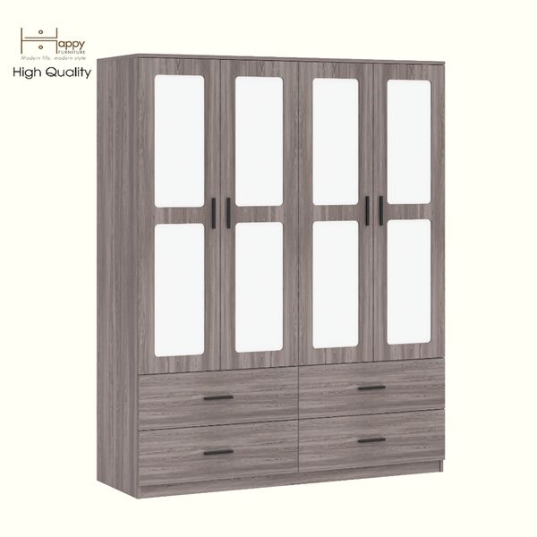  HAPPY FURNITURE , Tủ quần áo 4 ngăn kéo 4 cửa mở - TASY ,TCM_267 , 160cm x 54cm x 200cm DxRxC 