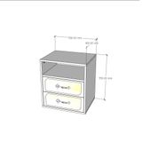  HAPPY FURNITURE , Táp đầu giường 2 ngăn kéo - BANA , THK_120 , 50cm x 40cm x 55cm 