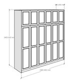  HAPPY FURNITURE , Tủ quần áo cửa mở 2m4x2m4 - ELEGANT , TCM_085 , 240cm x 54cm x 240cm 