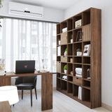  HAPPY FURNITURE , ALVA - Kệ sách 3 cửa mở 2 ngăn kéo, KSA_072 , 180cm x 28cm x 210cm DxRxC 