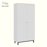  HAPPY FURNITURE , Kệ sách 6 tầng 2 cửa mở chân sắt - CATY , KSA_056 , 90cm x 39cm x 180cm 