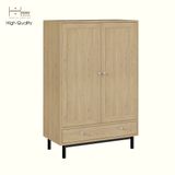  HAPPY FURNITURE , Kệ sách 3 tầng 2 cửa mở chân sắt - CATY , KSA_057, 80cm x 39cm x 120cm 
