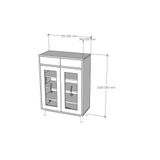  HAPPY FURNITURE , Tủ giày 2 ngăn kéo 2 cửa mở chân sắt - ROTAN , TCM_131 , 70cm x 34cm x 100cm 