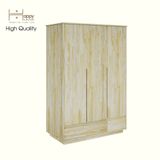  HAPPY FURNITURE ,  Gỗ tự nhiên, Tủ quần áo 3 cửa mở 2 ngăn kéo -  GALI , TCM_191  , 120cm x 59cm x 176cm 