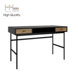  HAPPY FURNITURE , Bàn làm việc 3 ngăn chân sắt - BECKY ,  BAN_005 , 120cm x 55cm x 75cm 