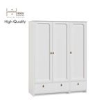  HAPPY FURNITURE , Tủ quần áo 3 cửa mở 2 ngăn kéo - NOMIA , TCM_038 , 140cm x 58cm x 180cm 