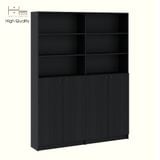  HAPPY FURNITURE , Kệ sách 6 tầng 4 cửa mở - CATY, KSA_077 , 160cm x 28cm x 202cm DxRxC 
