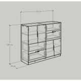  HAPPY FURNITURE , Tủ lưu trữ 4 cửa mở 4 ngăn kéo - DASH , THK_057 , 120x35x100cm 