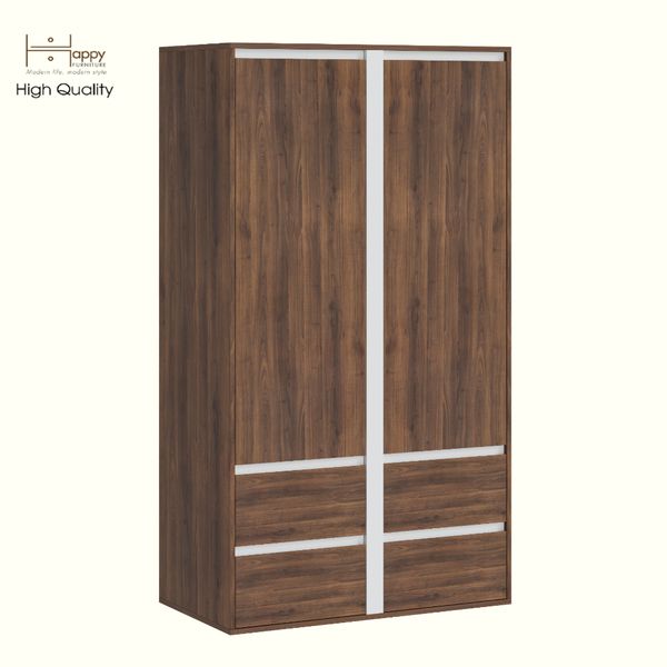  HAPPY FURNITURE , Tủ quần áo 2 cửa mở 4 ngăn kéo - ELIS , TCM_285 , 100cm x 55cm x 180cm DxRxC 