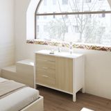  HAPPY FURNITURE , Tủ lưu trữ 4 ngăn kéo 1 cứa mở - MOKA, THK_251 , 100cm x 45cm x 80cm DxRxC 