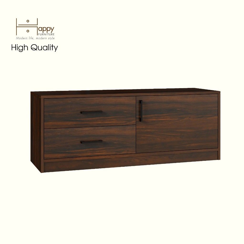  HAPPY FURNITURE , HEINEE - Kệ TV 2 ngăn kéo, KTV_067 , 120cm x 40cm x 46cm DxRxC, sản phẩm phổ thông 