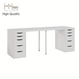  HAPPY FURNITURE , Bàn làm việc 2 bên ngăn tủ 2 chân sắt - LIDA , BAN_026 BAN_027 