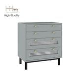  HAPPY FURNITURE , Tủ đựng đồ 4 ngăn kéo chân sắt - ROTAN , THK_126 , 60x40x66cm 