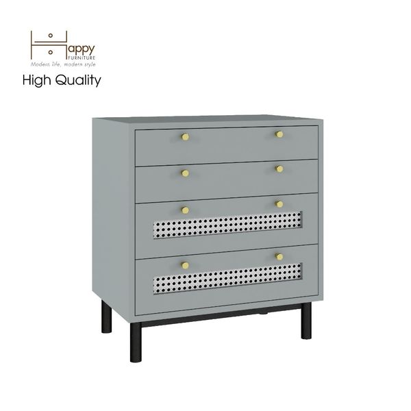  HAPPY FURNITURE , Tủ đựng đồ 4 ngăn kéo chân sắt - ROTAN , THK_126 , 60x40x66cm 