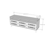  HAPPY FURNITURE , Kệ TV 6 ngăn kéo chân sắt - ROTAN , KTV_034 , 150cm x 40cm x 57cm 