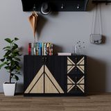  HAPPY FURNITURE , Tủ lưu trữ 2 cửa mở 4 ngăn kéo - CHARIS , TCM_120 , 120cm x 40cm x 78cm 