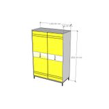  HAPPY FURNITURE , Tủ quần áo 2 cánh lùa chân sắt - TAKO , TCL_035 , 120cm x 54cm x 180cm 