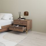  HAPPY FURNITURE , Táp đầu giường 2 ngăn kéo - HAPPI, THK_267 , 56cm x 40cm x 44cm DxRxC 