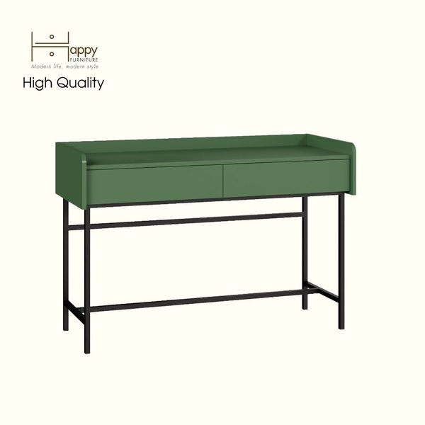  HAPPY FURNITURE , Bàn trang điểm 2 ngăn kéo chân sắt - LAVIA , BAN_086 , 120cm x 45cm x 80cm 
