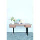  HAPPY FURNITURE , Bàn làm việc 2 ngăn kéo chân sắt - SWEETY , BAN_044 , 140cm x 60cm x 75cm 