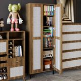  HAPPY FURNITURE , Tủ sách 2 cửa mở chân sắt - ROTAN , TCM_136 , 70cm x 30cm x 180cm 
