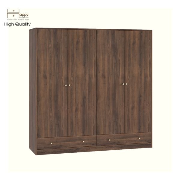  HAPPY FURNITURE , Tủ quần áo 4 cửa mở 2 ngăn kéo - HAPPI, TCM_233 , 180cm x 54cm x 180cm DxRxC 