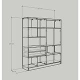  HAPPY FURNITURE , Kệ sách nhiều ngăn - CATY , KSA_026 , 160cm x 38cm x 180cm 