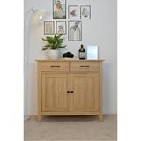 HAPPY FURNITURE , Tủ đựng đồ 2 ngăn kéo 2 cửa mở - CANA , THK_001 , 91cm x 40cm x 84cm 