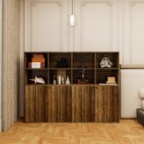  HAPPY FURNITURE , ZACY - Kệ lưu trữ 4 cửa mở , TCM_207 , 160cm x 32cm x 120cm DxRxC, Sản phẩm phổ thông 