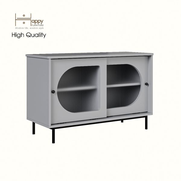  HAPPY FURNITURE , Tủ lưu trữ cửa kính 2 cửa lùa chân sắt - SISEEL , TCL_038 , 100cm x 40cm x 64cm 
