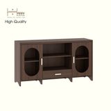  HAPPY FURNITURE , Tủ lưu trữ 2 cửa kính - CHEVY, KTV_080 , 140cm x 40cm x 76cm DxRxC 