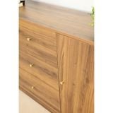  HAPPY FURNITURE , Tủ lưu trữ 3 ngăn kéo 2 cửa mở - DALEY ,TLT_076 , 150cm x 45cm x 78cm DxRxC 