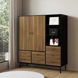  HAPPY FURNITURE , Tủ quần áo 2 cánh mở chân sắt - BECKY , TCM_014 ,  160cm x 55cm x 180cm 