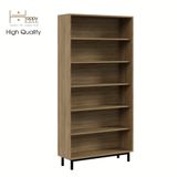  HAPPY FURNITURE , Kệ sách 6 tầng chân sắt - CATY , KSA_015 , 90cm x 30cm x 180cm 