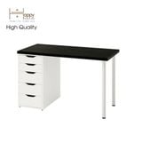  HAPPY FURNITURE , Bàn làm việc chân sắt 1 bên ngăn tủ - LIDA , BAN_020 BAN_021 BAN_022 BAN_023 , 59x72cm , sâu x cao 