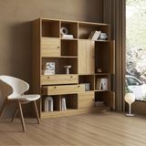  HAPPY FURNITURE , Kệ sách nhiều ngăn - CATY , KSA_026 , 160cm x 38cm x 180cm 