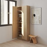  HAPPY FURNITURE , Kệ sách 6 tầng 4 cửa mở - CATY, KSA_078 , 80cm x 30cm x 202cm DxRxC 